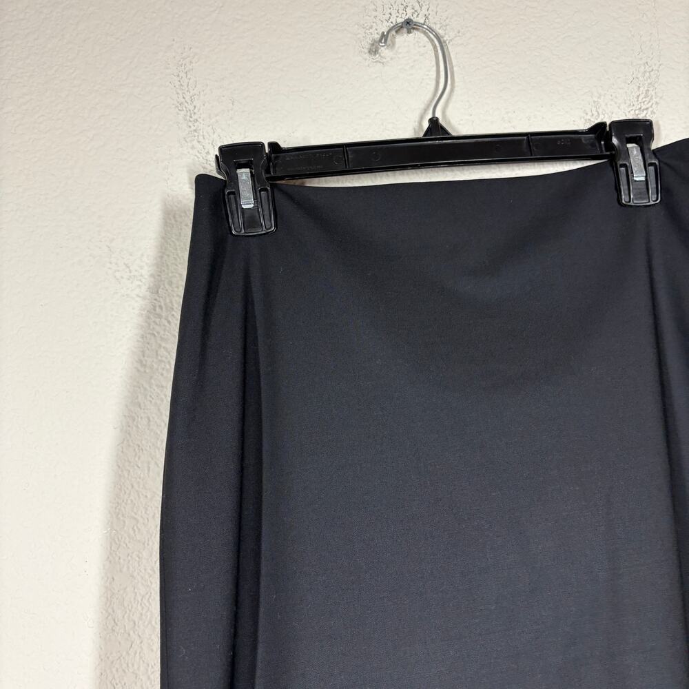 Theory Womens Size 0 Skinny Pencil Skirt Black Wool Blend Stretch Back Career - Picture 4 of 9